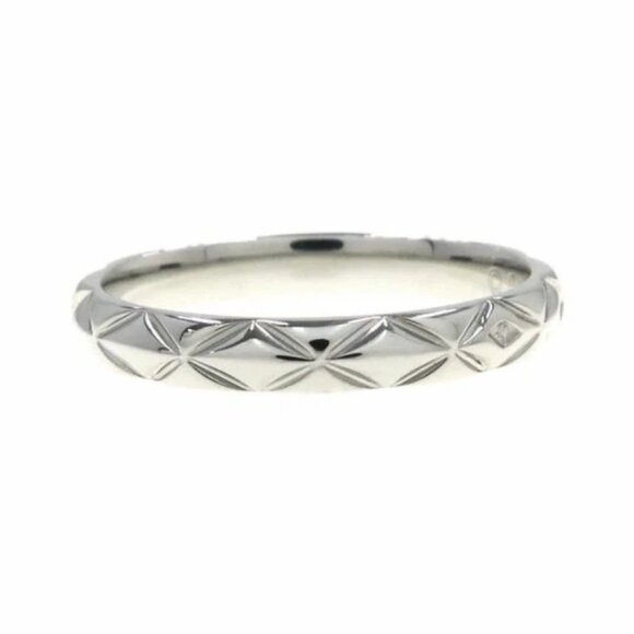 CHANEL Matelasse Small Band Ring size US4 EU47 Platinum PT950 Auth - Picture 6 of 9